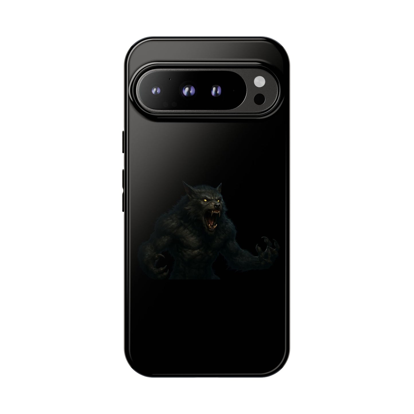Werewolf phone case with dark monster graphic, durable protective cover for smartphone by Printify