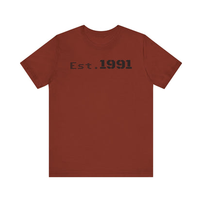 Established 1991 Unisex Jersey Tee | Vintage Anniversary Gift | Casual Wear, Birthday Shirt, Retro Style, Statement Tee, Gift for Him/Her - TRV
