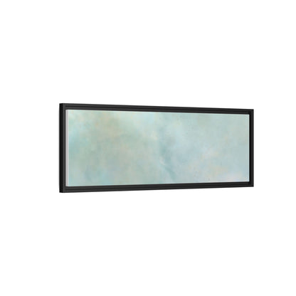 Soft abstract pastel watercolor art on matte canvas, printed by Printify, featuring gentle colors and a smooth texture.