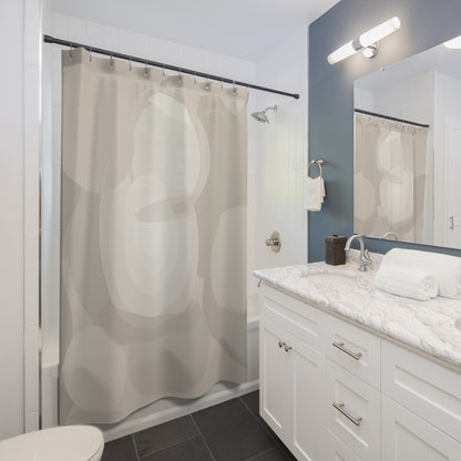 Neutral Abstract Bokeh Shower Curtain | Modern Geometric Bathroom Decor