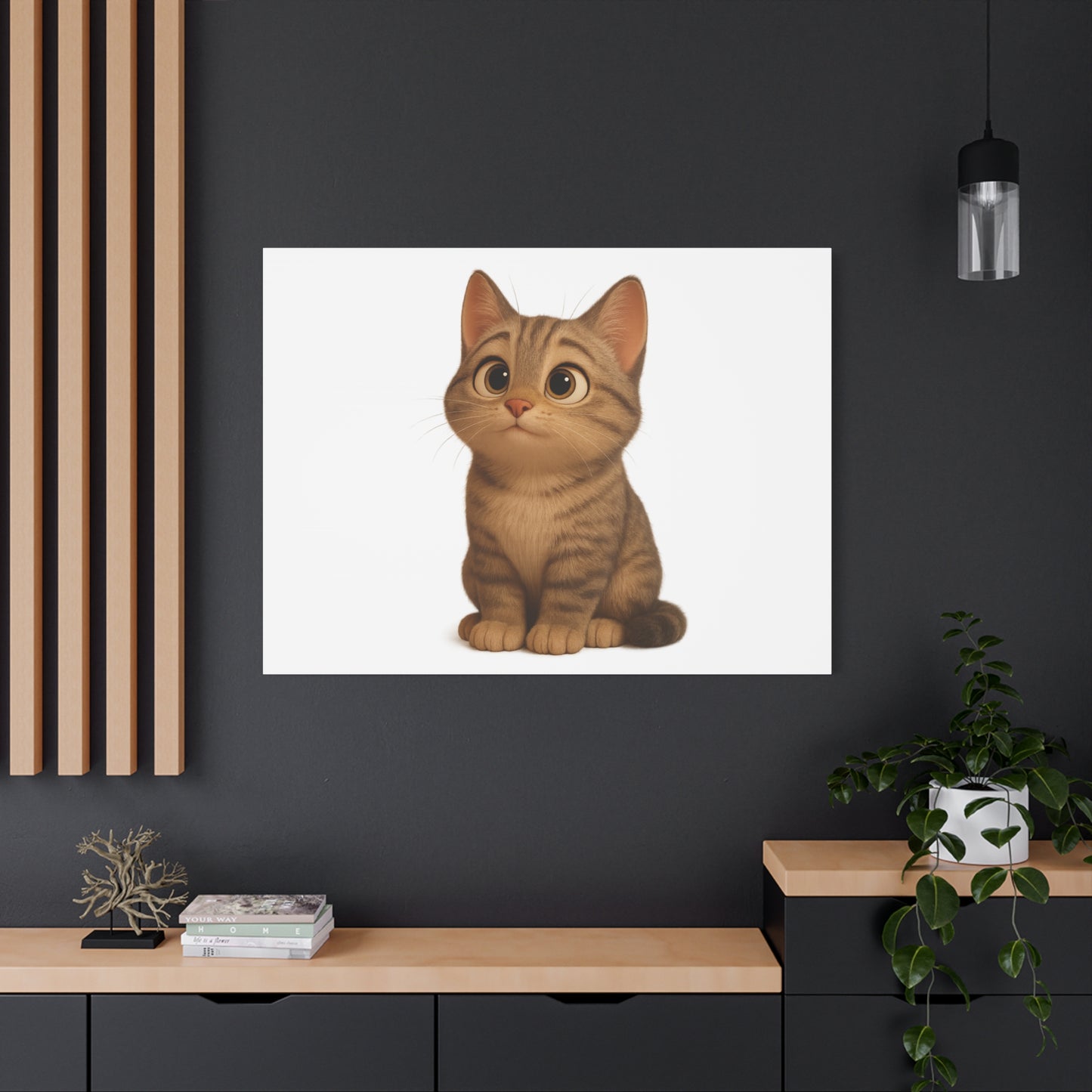 Adorable Cat Canvas Art, Cute Cat Wall Decor, Pet Lover Gift, Nursery Wall Art, Animal Print, Modern Home Decor - TRV