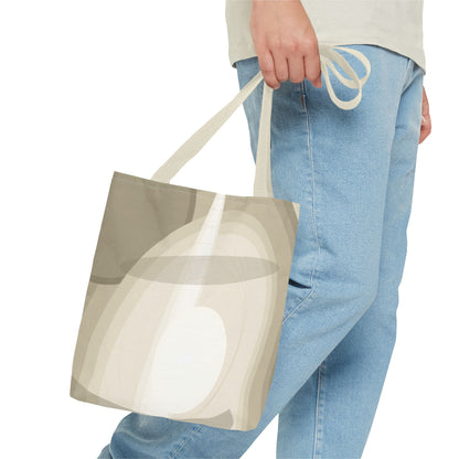 Neutral Abstract Light Beam Tote Bag | Minimalist Geometric Pattern