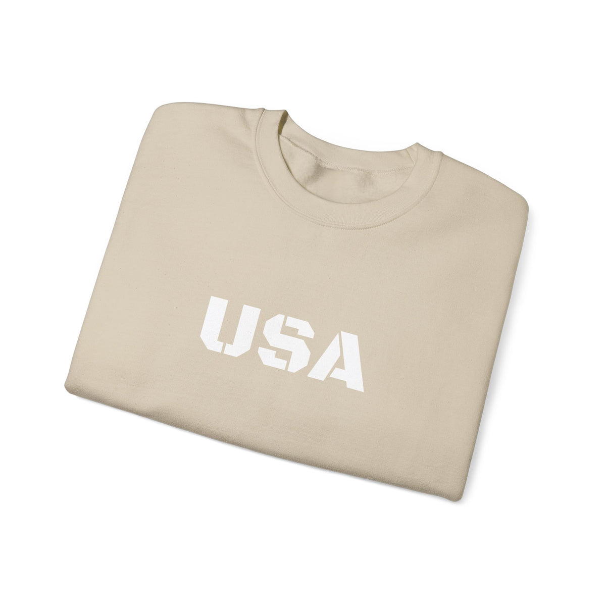 USA crewneck sweatshirt by Printify featuring patriotic design, cozy fit, perfect for casual wear and seasonal comfort.