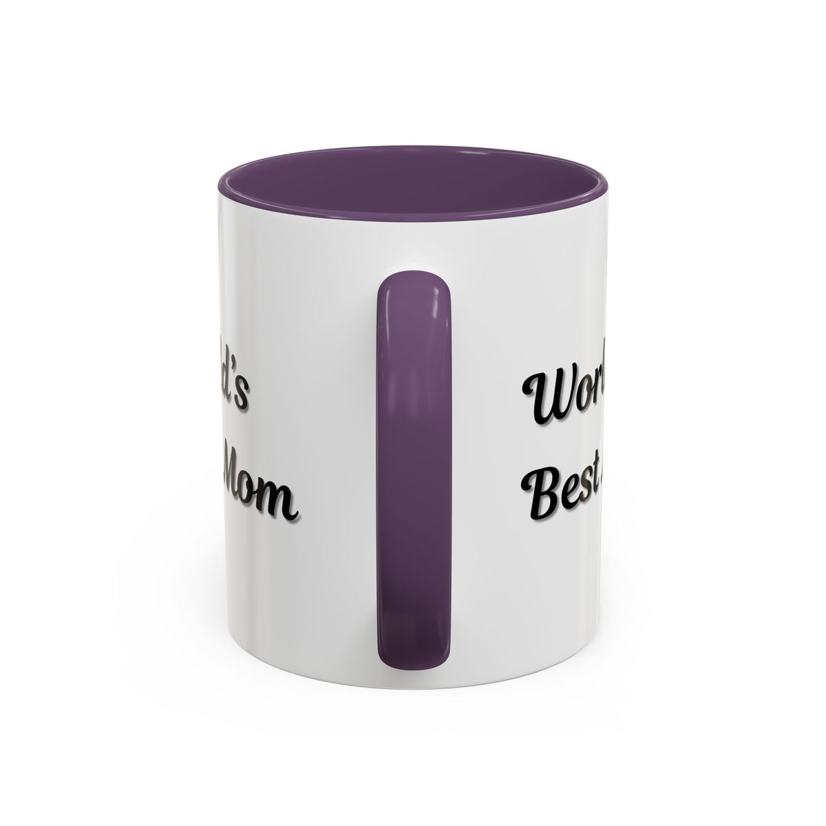 Black-Trim ceramic coffee mug with "World's Best Mom" accent design, ideal for Mother's Day gift from Printify.