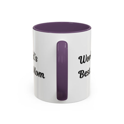 Black-Trim ceramic coffee mug with "World's Best Mom" accent design, ideal for Mother's Day gift from Printify.