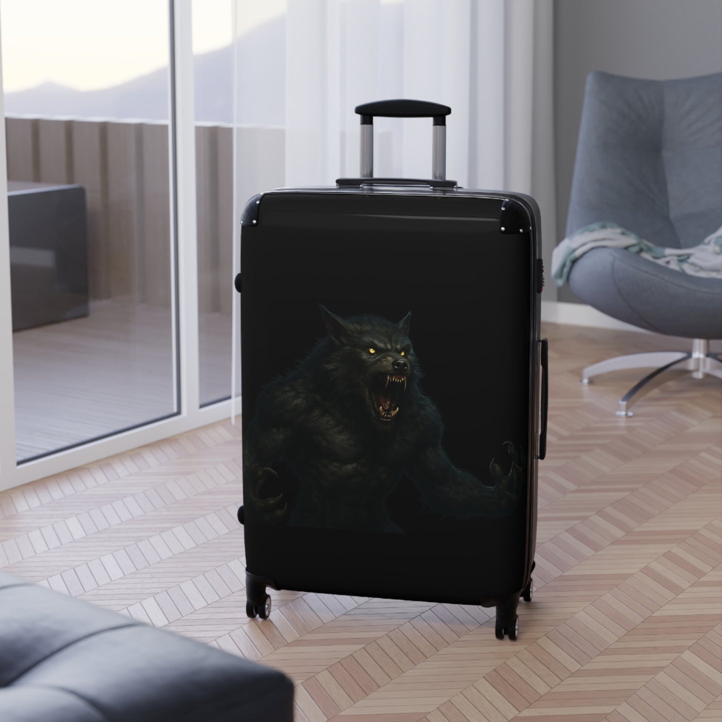 Werewolf Travel Suitcase – Dark Howl Luggage for Gothic & Horror Fans