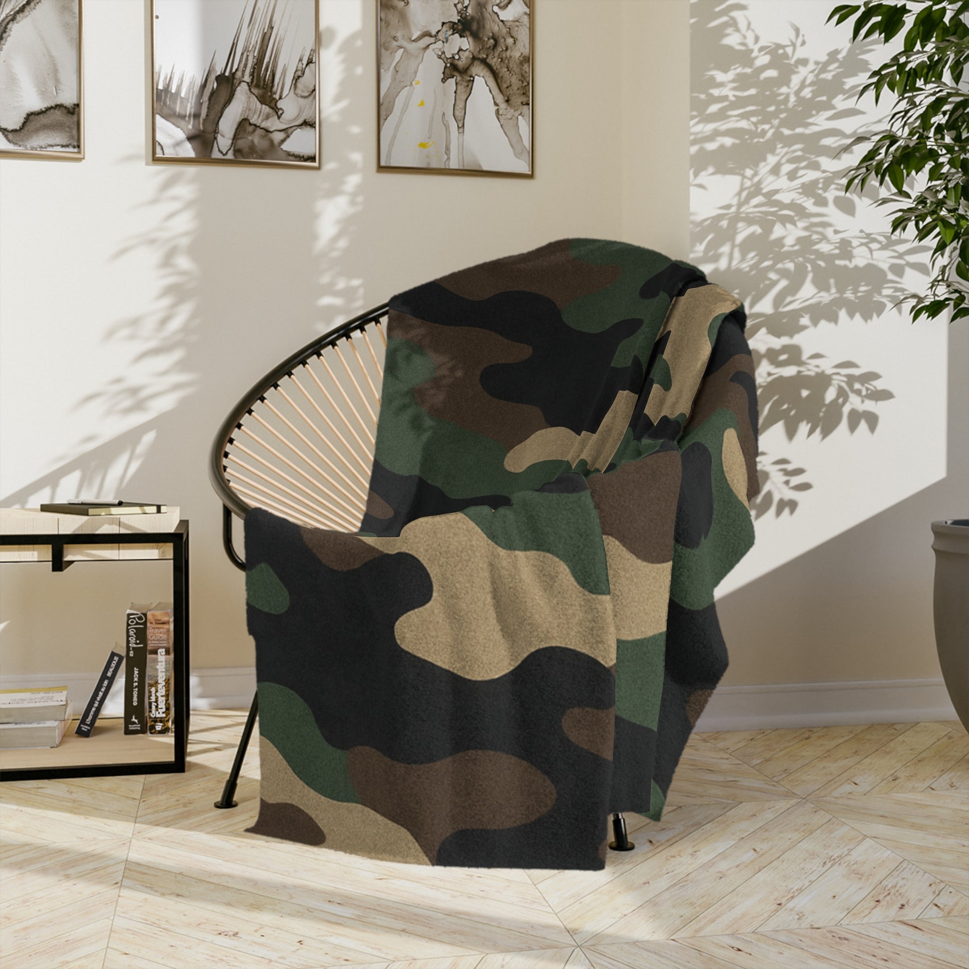 Cozy Camo Velveteen Microfiber Blanket - Soft, Warm, Perfect for Camping, Outdoors, Military Theme, Home Decor, Gift Idea - TRV