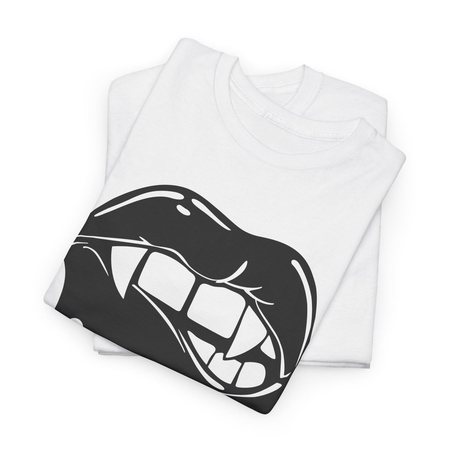 Edgy Graphic Tee - Dripping Lips Design - Unisex Heavy Cotton Tee