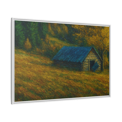 Framed Matte Canvas Print, Rustic Artwork, Farmhouse Decor, Nature Wall Art, Gift for Home, Autumn Decor, Landscape Painting