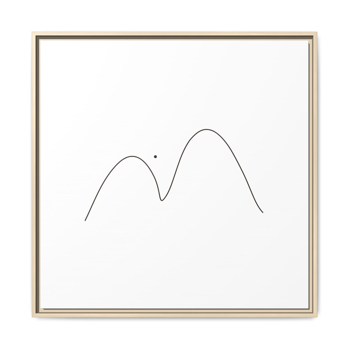Minimalist mountain line art on framed matte canvas, modern mountain landscape wall decor by Printify