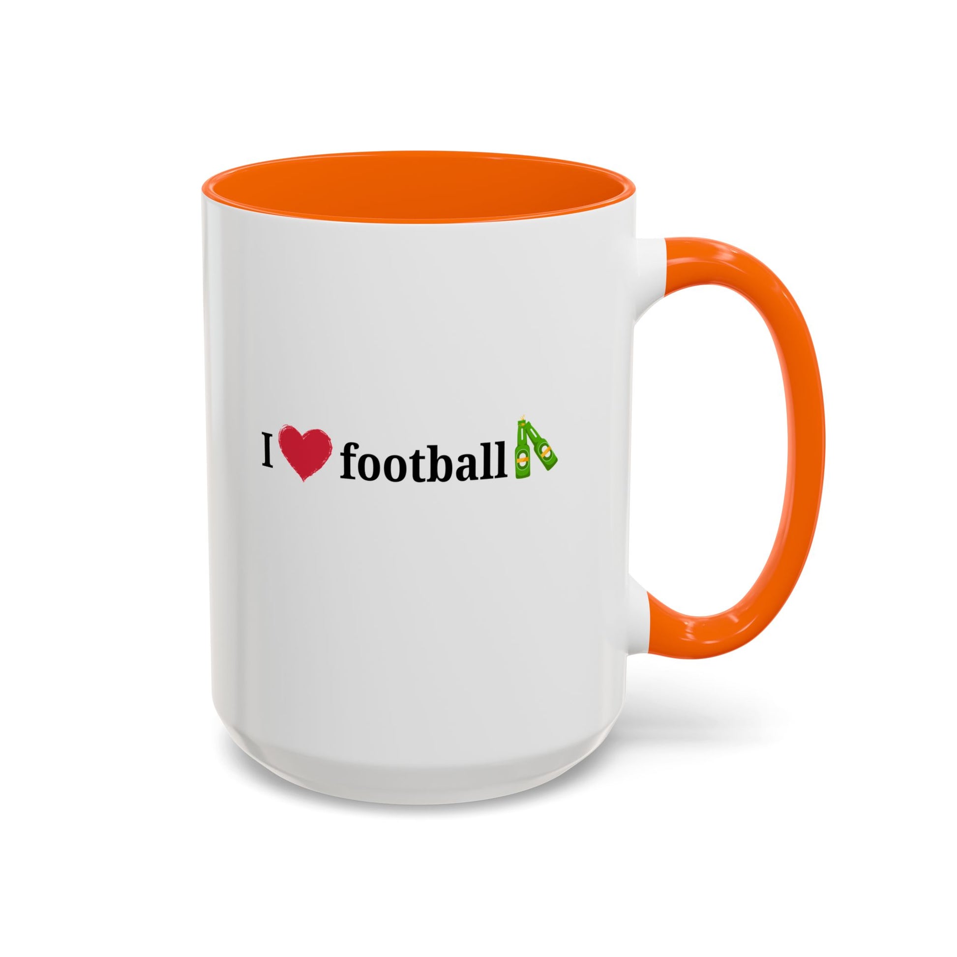 I Love Football Accent Coffee Mug, Perfect Gift for Sports Lovers, Football Enthusiasts, Unique Mug for Game Days, Home or Office Decor - TRV