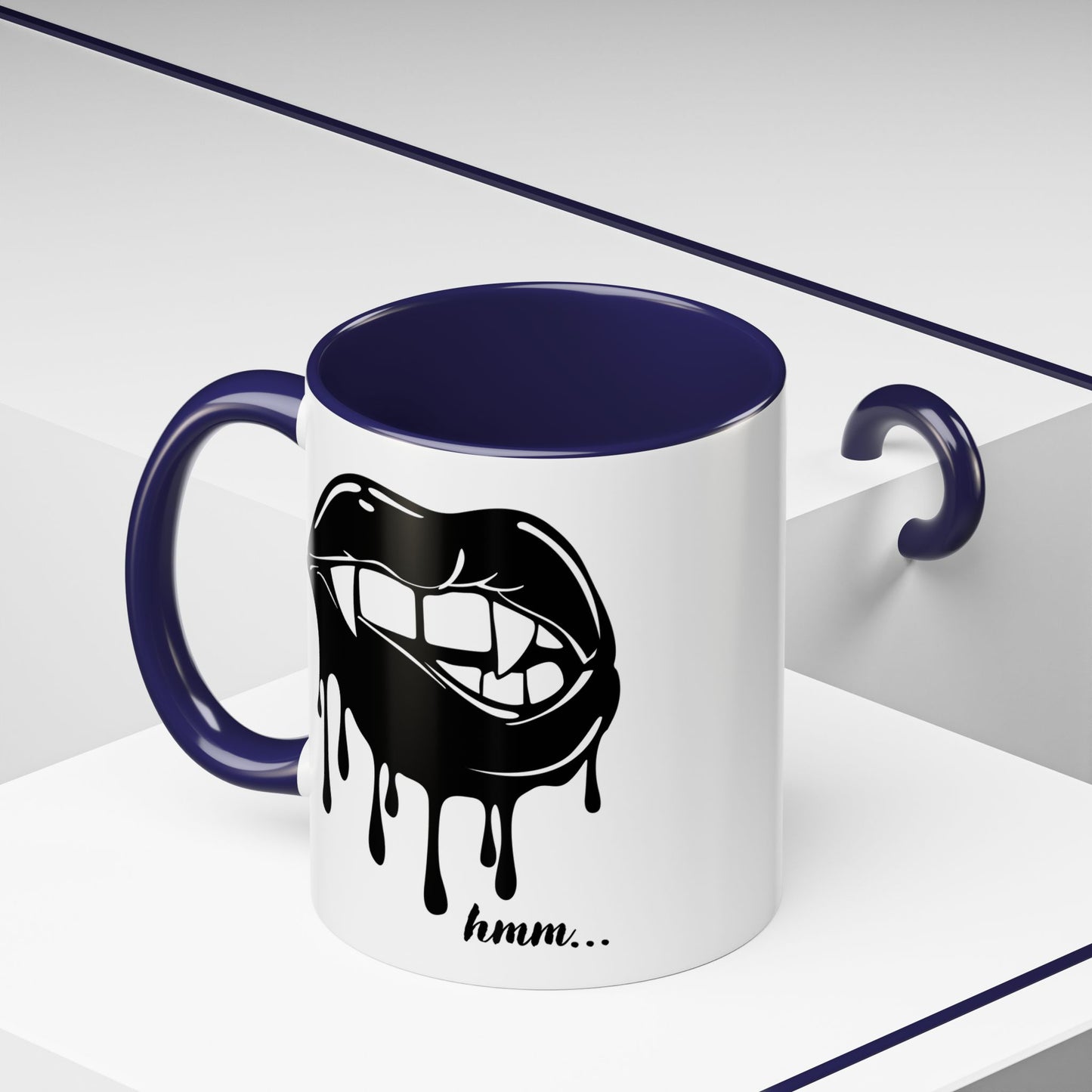 Dripping Lip Coffee Mug – "hmm..." Accent Ceramic Mug (11/15oz)