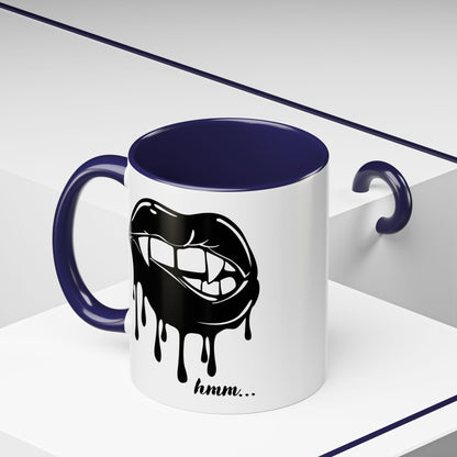 Dripping Lip Coffee Mug – "hmm..." Accent Ceramic Mug (11/15oz)