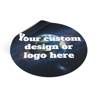 Round vinyl sticker featuring a space-themed design by Custom Earth Space, perfect for decorating laptops, water bottles, or notebooks.
