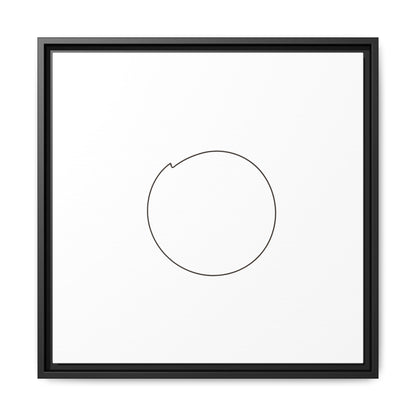 Framed matte canvas wall art featuring a minimal circular line design, by Printify, showcasing modern abstract wall decor.