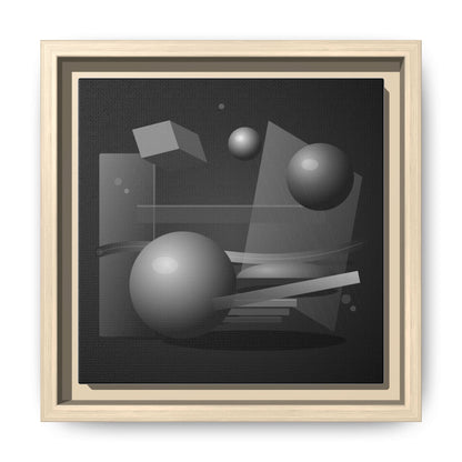Monochrome Geometric Spheres Canvas Framed Wall Art | Matte Print