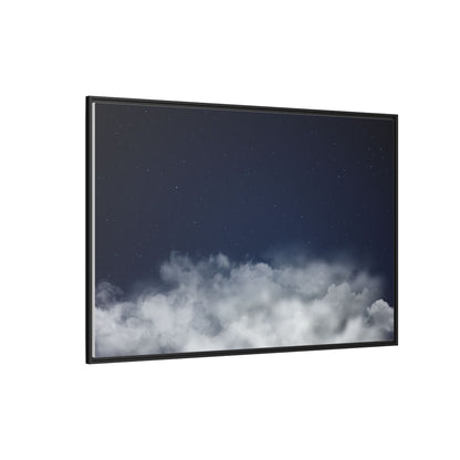 Night Sky Clouds matte canvas framed wall art featuring starry sky and cloud design, ideal for celestial-themed home decor.