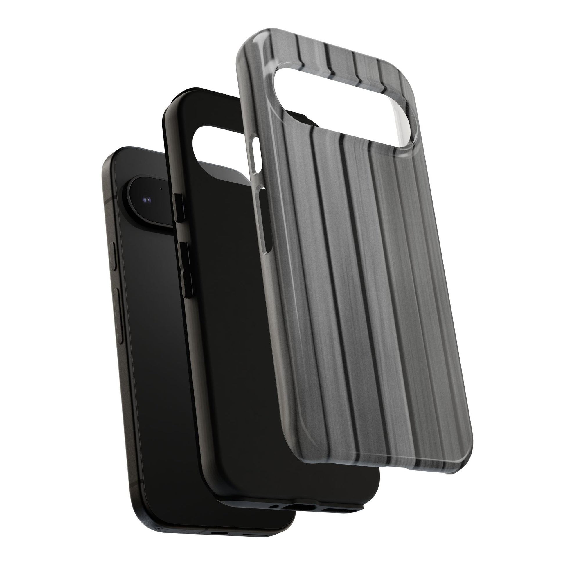 Ribbed metal texture iPhone phone case by Printify, tough protective cover with metallic finish for iPhone models