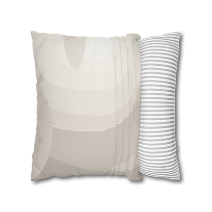 Neutral Abstract Swirl Pillowcase | Square Pillowcase, Spun Polyester
