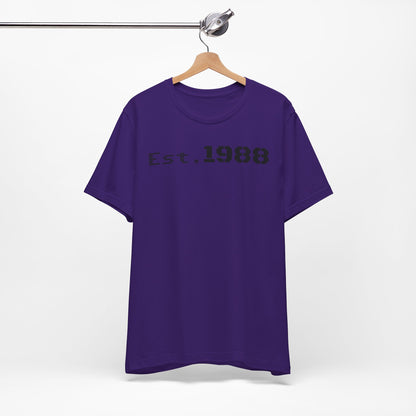 Est. 1988 Unisex Jersey Tee, Vintage Birthday Shirt, Casual Everyday Wear, Gift for Him or Her, Anniversary Celebration Tee