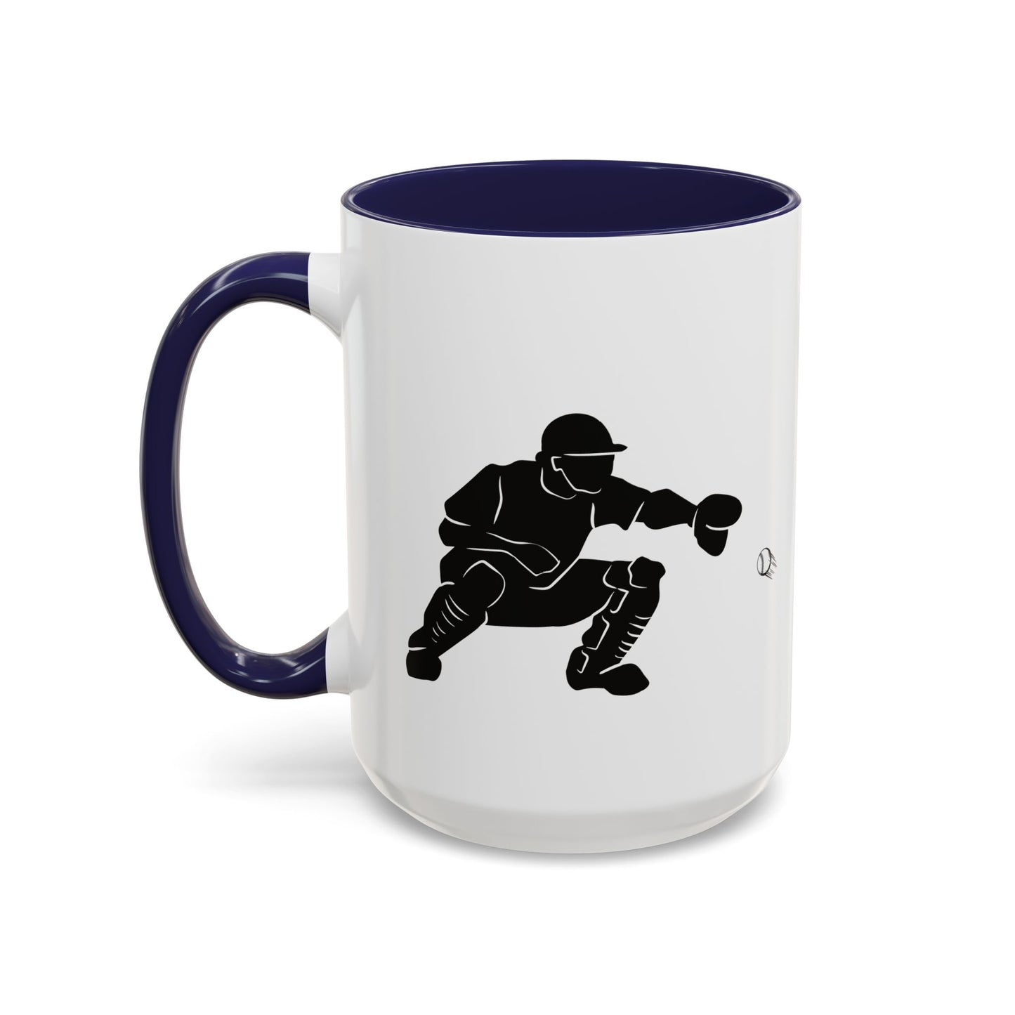 Baseball Catcher Coffee Mug, Sports Gift for Coaches, Black Accent Mug for Fans, Perfect for Birthdays & Celebrations, Unique Cup - TRV