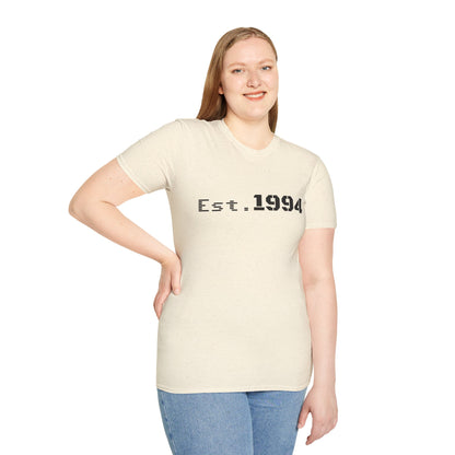 Vintage 1994 Est. graphic T-shirt by Printify featuring bold 90s-style design on a classic cotton tee.