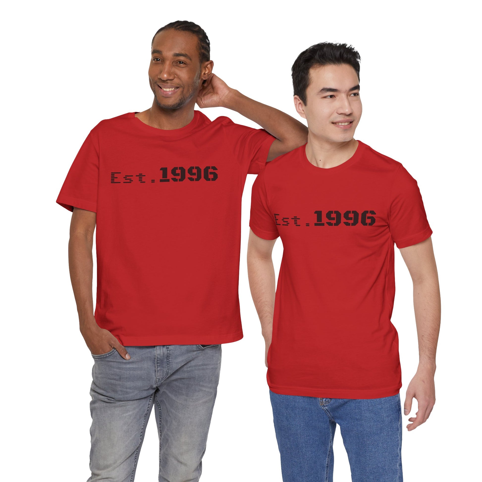 Vintage Est. 1996 T-shirt by Printify, featuring a classic design perfect for a birth year birthday gift.