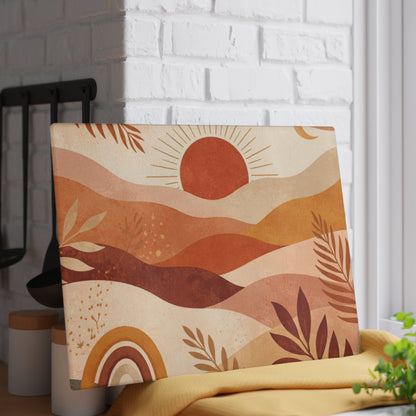 Boho Sunset Desert Waves Glass Cutting Board - view 6