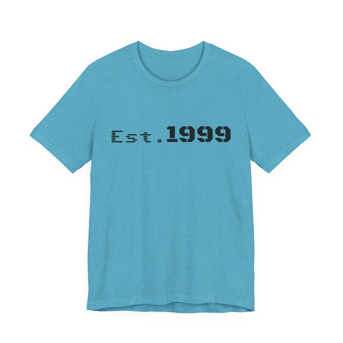 Vintage minimalist Est. 1999 T-Shirt by Printify featuring a simple birth year design on soft fabric.