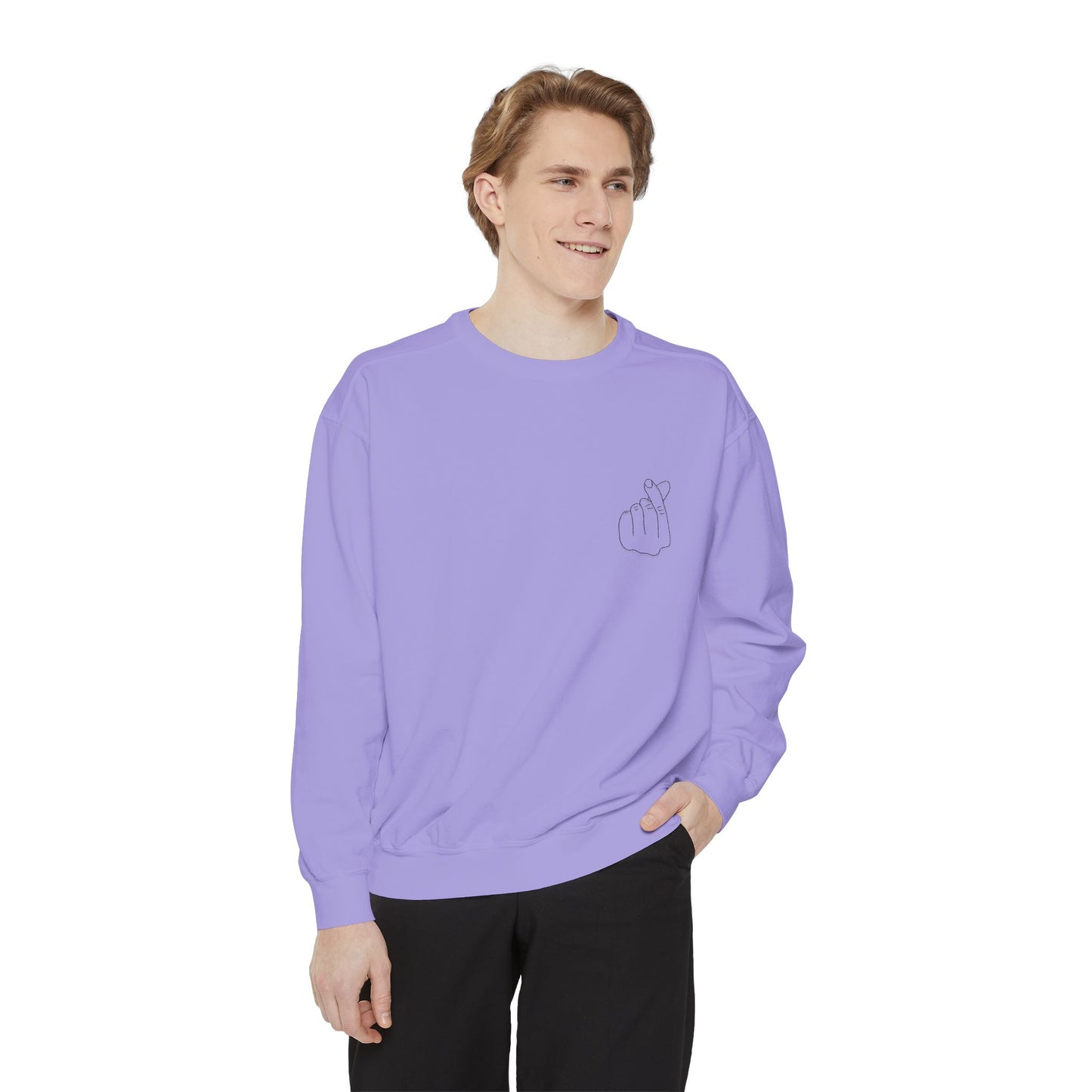 Minimalist Unisex Sweatshirt with Hand Design - Cozy & Stylish