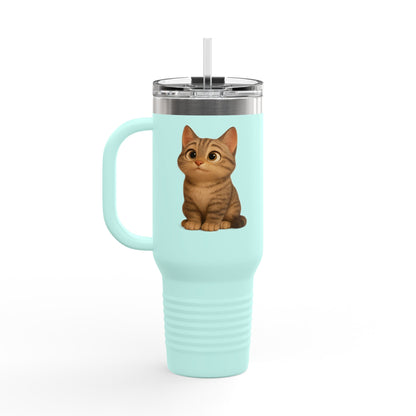 Cute Cat Insulated Travel Mug, 40oz | Perfect Pet Lover Gift | BPA-Free Drinkware, Cozy Coffee Companion, Cat-Themed Hydration