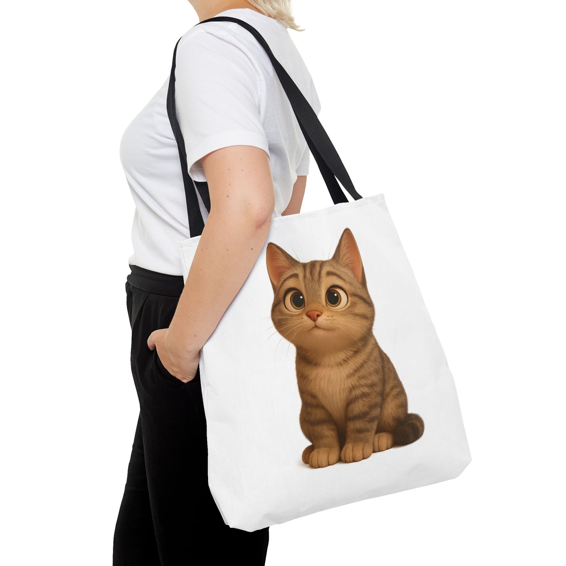 Cute Cat Tote Bag - Perfect for Animal Lovers, Eco-Friendly Carryall, Beach Bag, Shopping Tote, Gift for Cat Owners - TRV