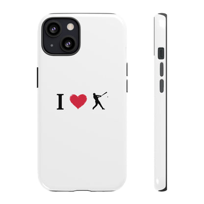 Baseball Love Phone Case, Tough Cases for Sports Lovers, i Heart Baseball Protection, Gift for Players, Cute Sports Case - TRV