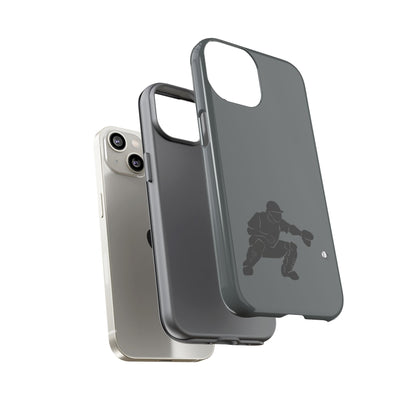 Printify baseball catcher phone case, tough protective cover for smartphone with baseball glove and ball design.