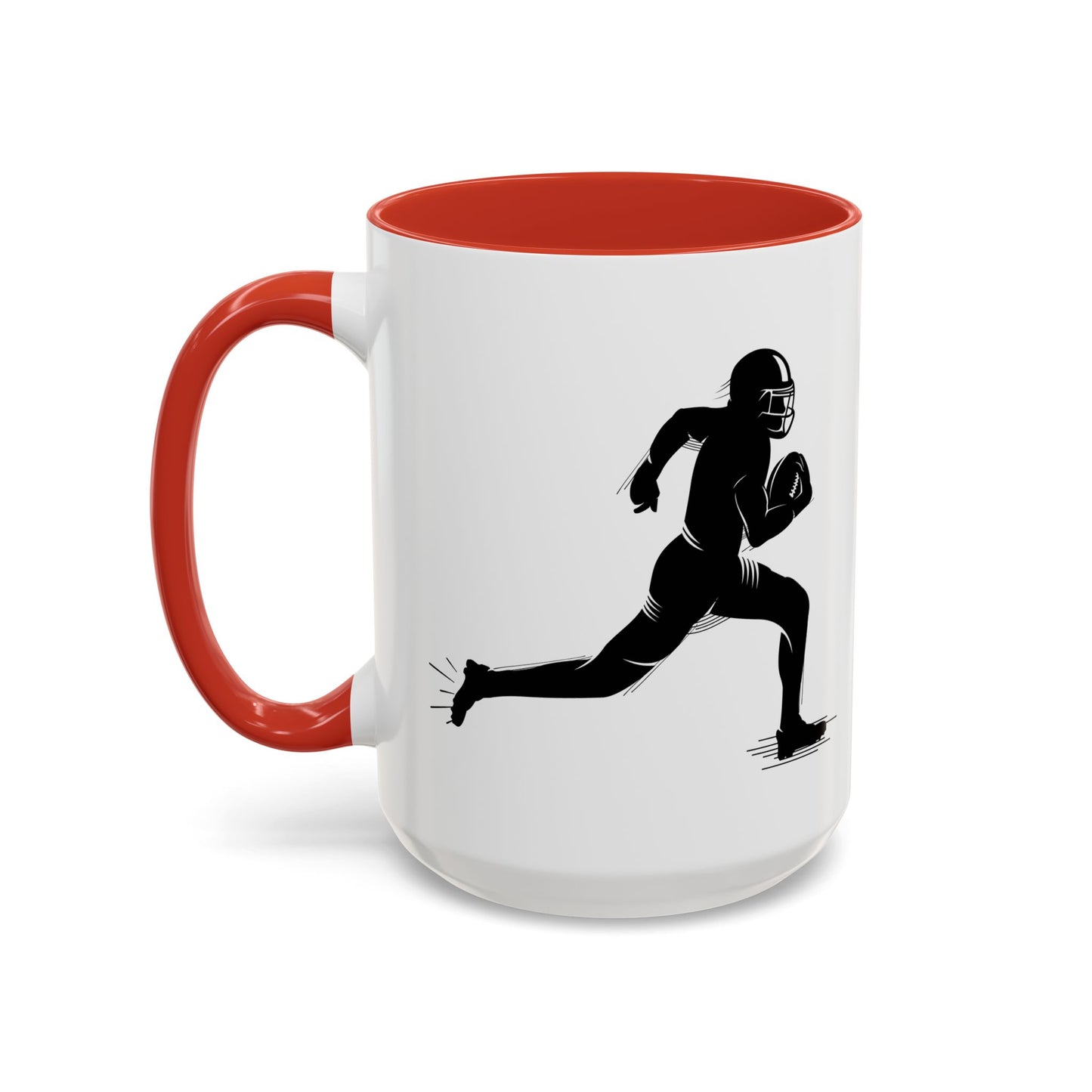 Football Player Themed Accent Coffee Mug, Sports Fan Gift, Unique Mug for Athletes, Coffee Lover, Game Day Essential - TRV