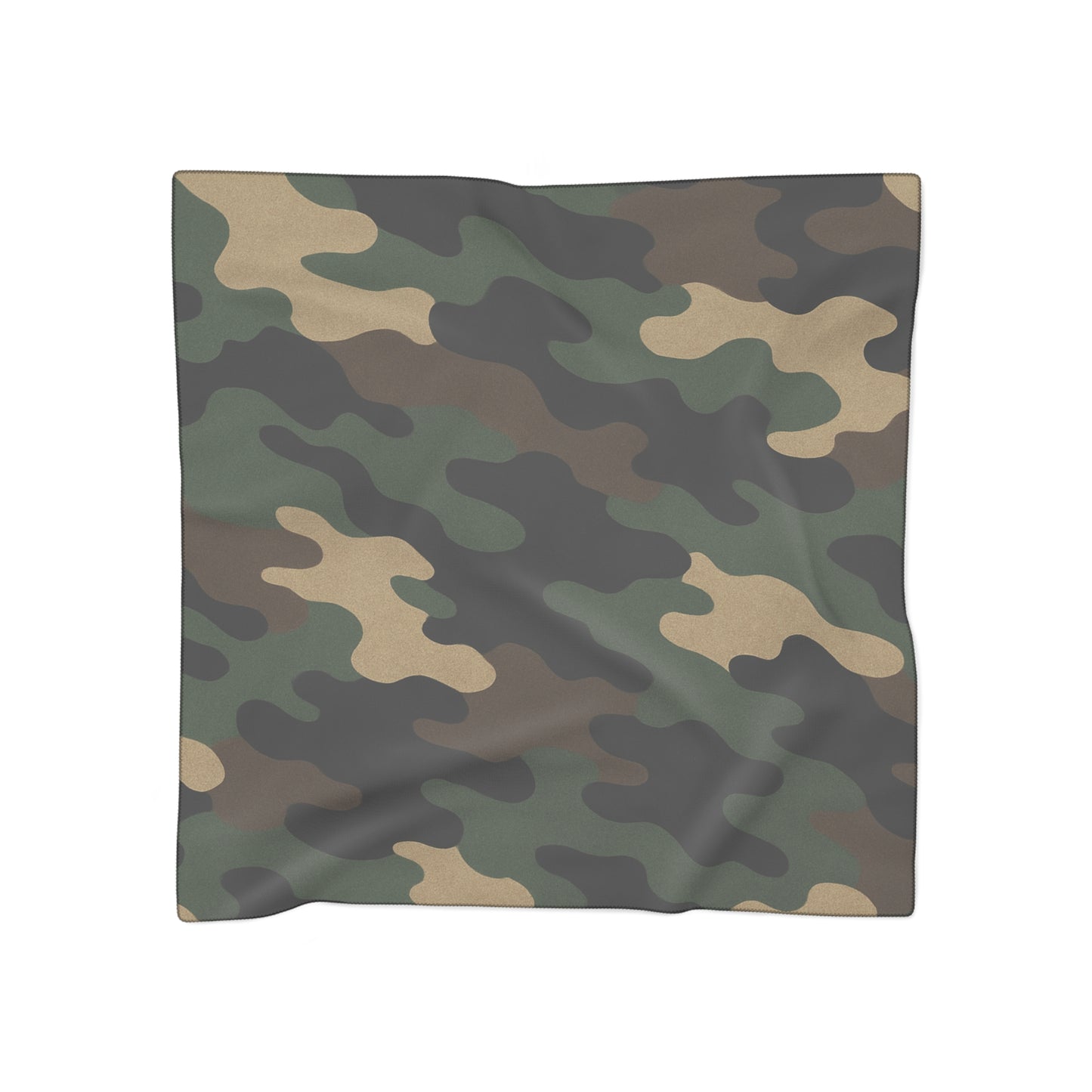 Camouflage Poly Scarf — Lightweight Camo Print Fashion Scarf