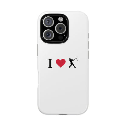 Baseball Love Phone Case, Tough Cases for Sports Lovers, i Heart Baseball Protection, Gift for Players, Cute Sports Case - TRV
