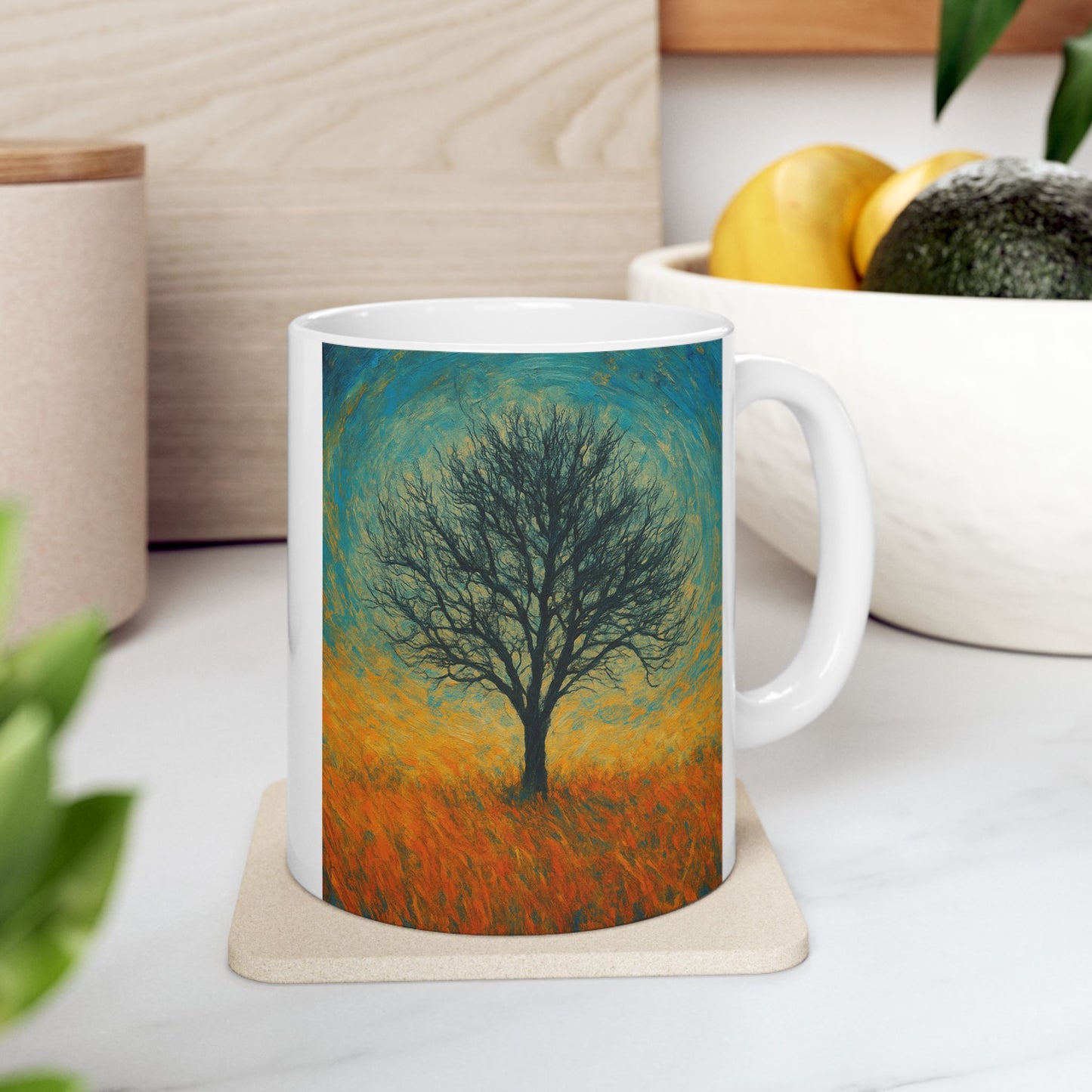 Vibrant Ceramic Mug - Sunset Mountain Design, Coffee Cup, Gift for Nature Lovers, Home Decor, Tea Mug, Unique Art Mug - TRV