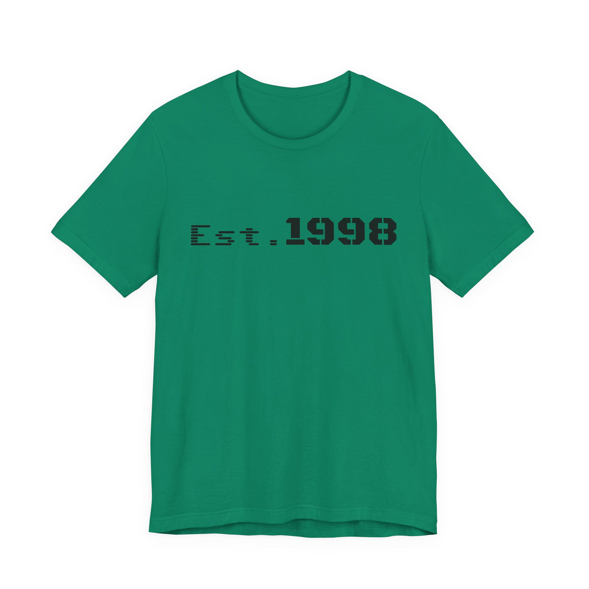 Vintage Est. 1998 T-Shirt by Printify featuring a graphic design celebrating the year of birth.