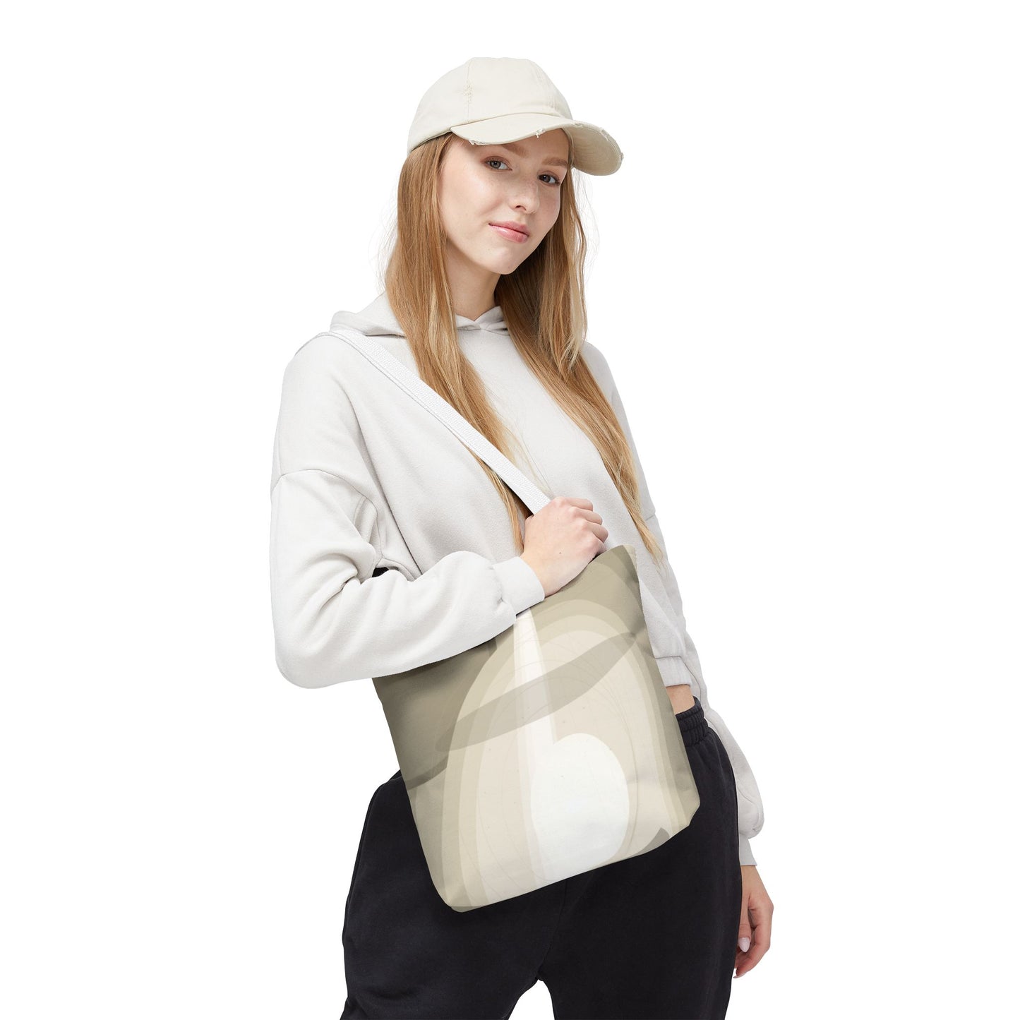 Neutral Abstract Light Beam Tote Bag | Minimalist Geometric Pattern