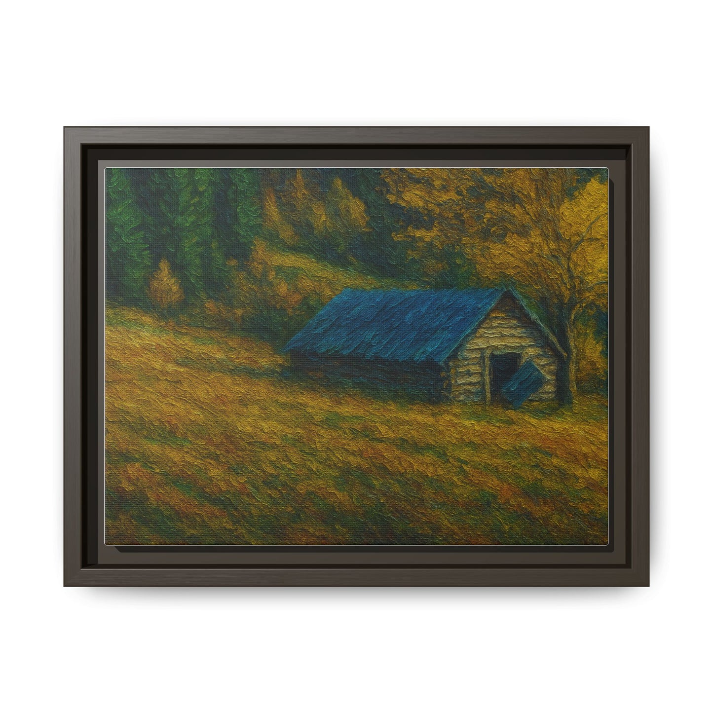 Framed Matte Canvas Print, Rustic Artwork, Farmhouse Decor, Nature Wall Art, Gift for Home, Autumn Decor, Landscape Painting