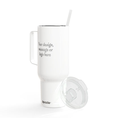 Custom engraved 40oz insulated tumbler with handle, lid and straw - view 10