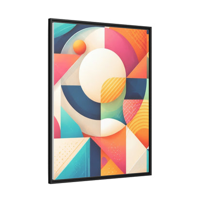 Colorful Geometric Abstract Art Matte Canvas Framed