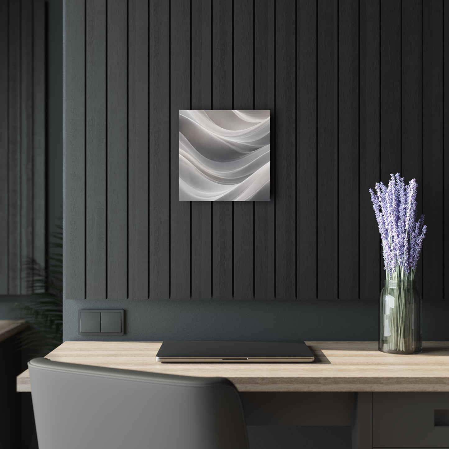 Abstract White Wave Acrylic Print | Wall Art