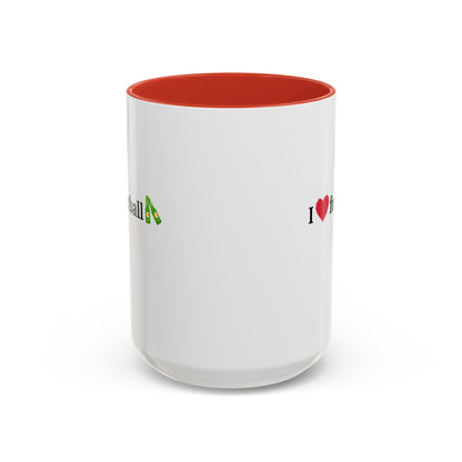 I Love Football Accent Coffee Mug, Perfect Gift for Sports Lovers, Football Enthusiasts, Unique Mug for Game Days, Home or Office Decor - TRV