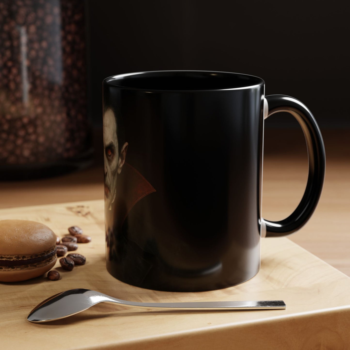 Gothic Dracula Vampire Accent Coffee Mug | Spooky Halloween Gift, Unique Home Decor, Collector's Mug, Coffee Lover's Gift