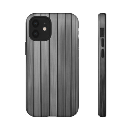 Ribbed metal texture tough protective iPhone case by Printify, showcasing a sleek design and durable build for iPhone protection.