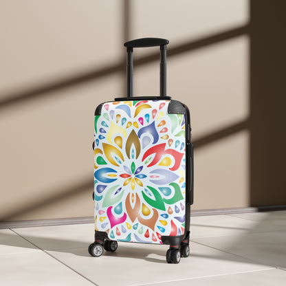 Colorful Mandala Carry-On Suitcase — Vibrant Floral Travel Luggage
