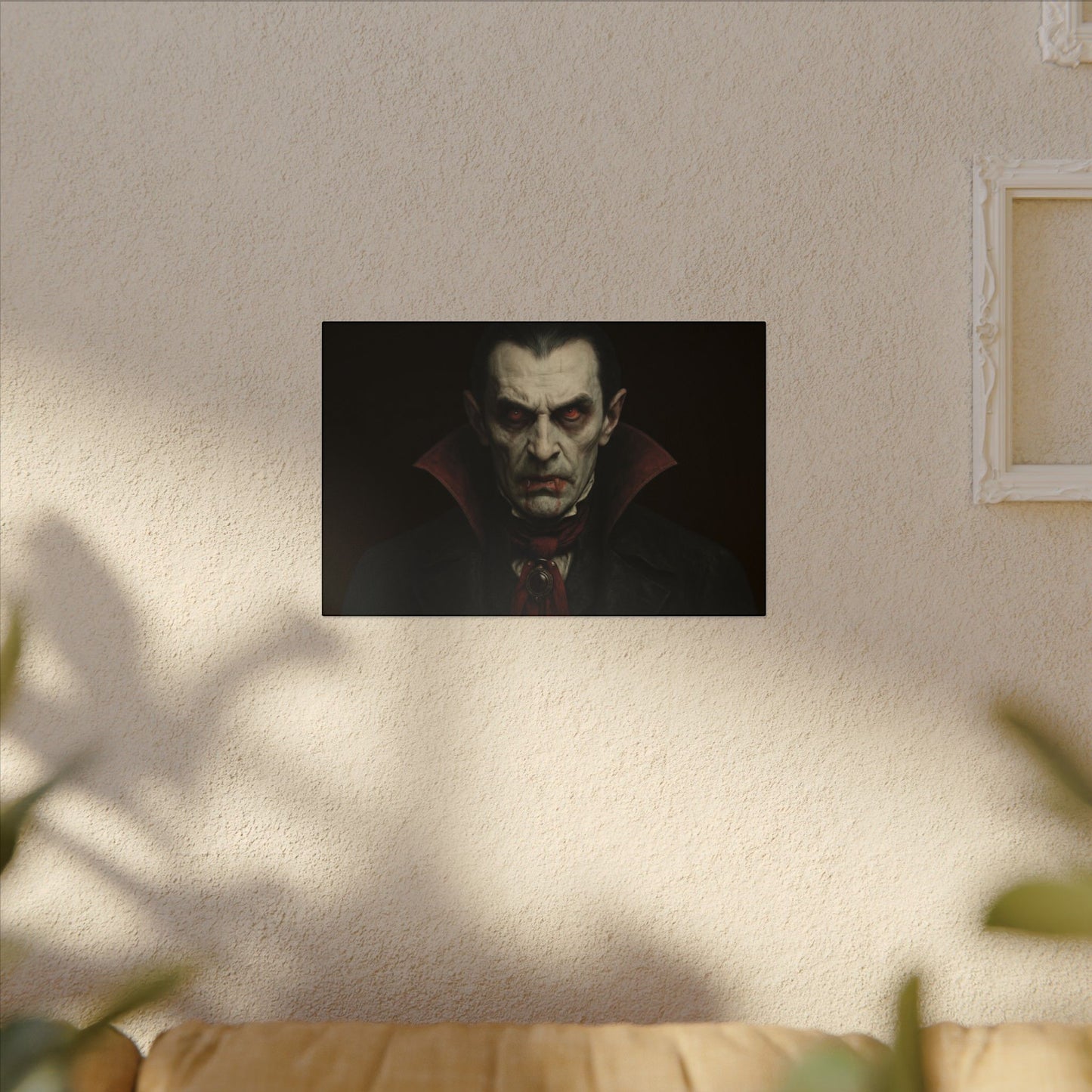 Vampire Portrait Canvas Wall Art – Gothic Dracula Matte Stretched Print