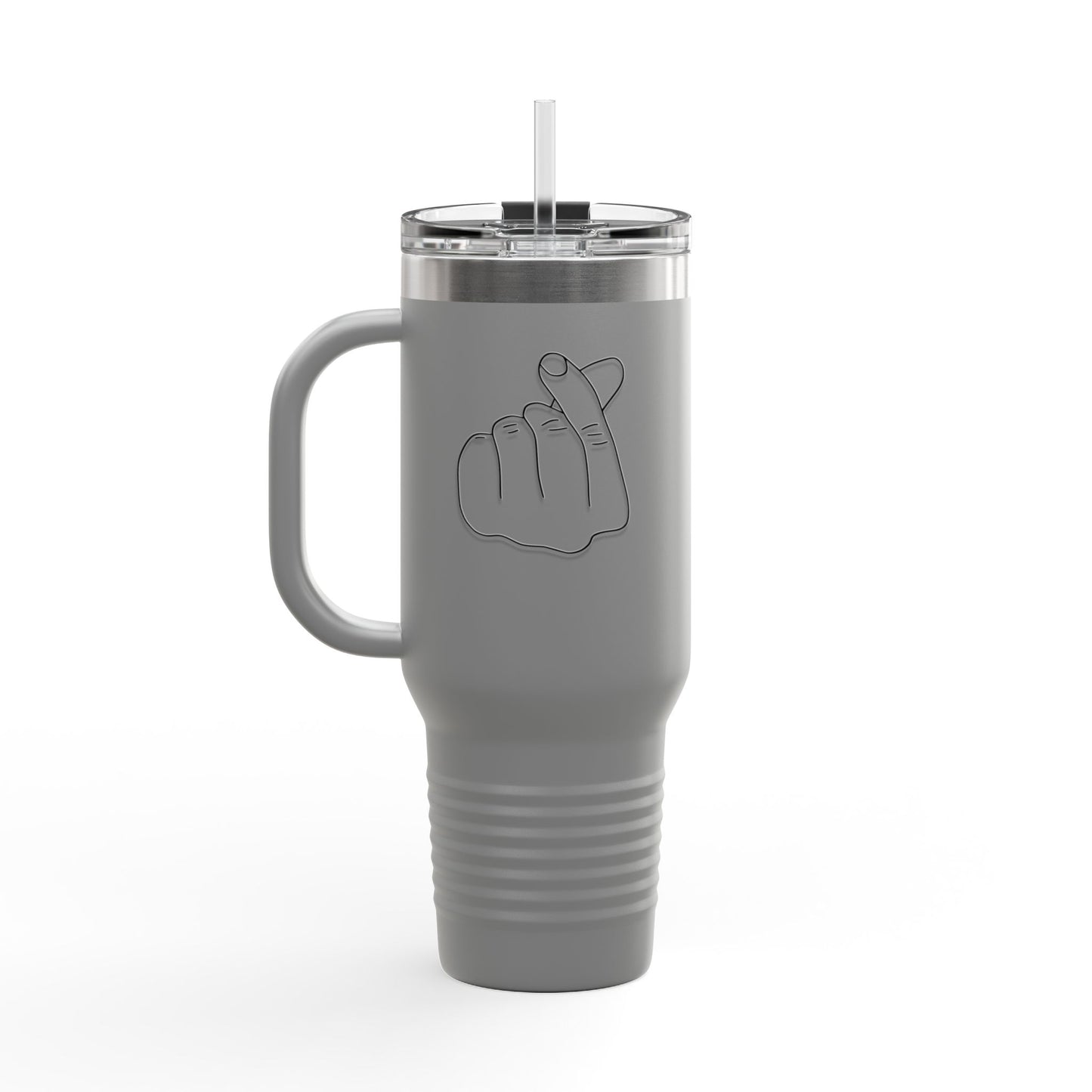 Heart Gesture Insulated Travel Mug - 40oz - Ideal for Coffee Enthusiasts, On-the-Go Drinkers, Valentine's Day Gift, Travel Companion, Large